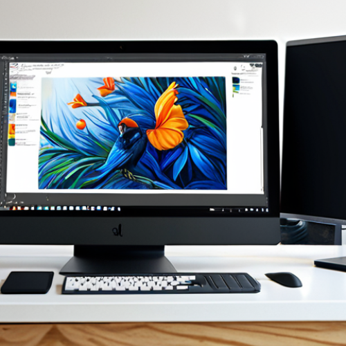 Home 3 디지털아트 판타지 일러스트 제작법 - Digital Artist's Workspace**
"A bright and modern digital artist's studio, featuring a Wacom Intuos...